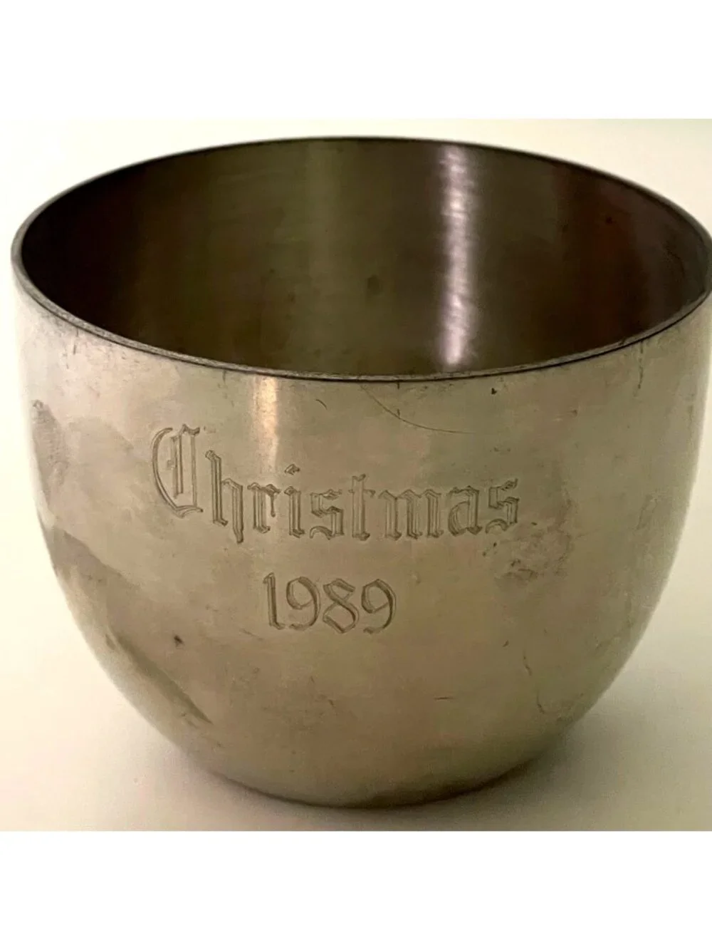 Vintage Kirk Stieff Pewter Jefferson Cup P50 Personalized 1989  2.5